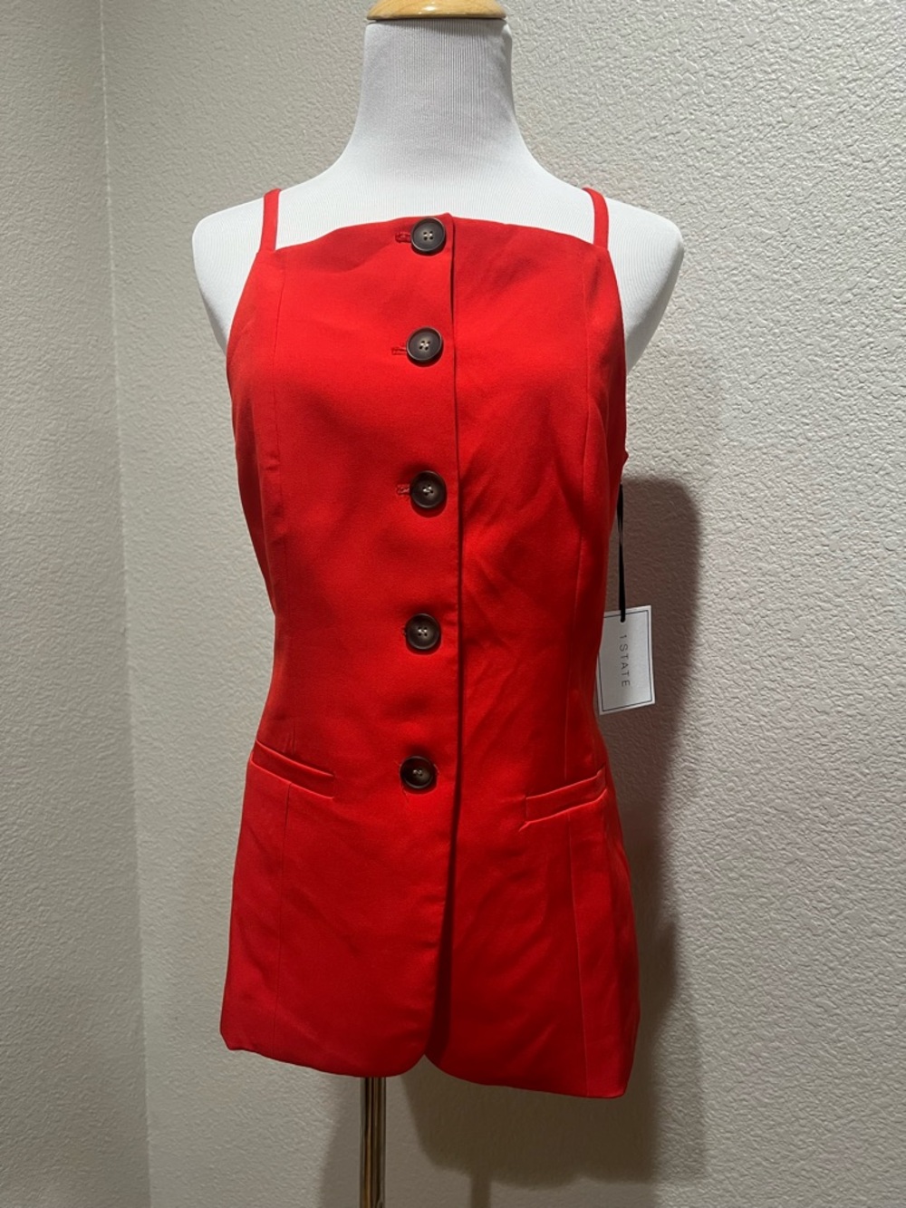 NWT 1. State Red Vest, S